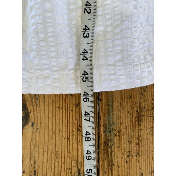 Old Navy Women’s White Textured Midi‎ Dress Puff Sleeves Lightweight Cotton M - Picture 7 of 7